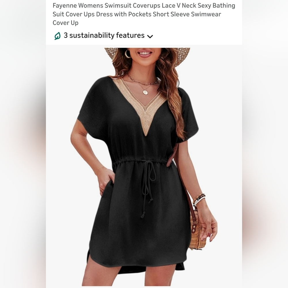 Elegant Black Swim Cover-Up